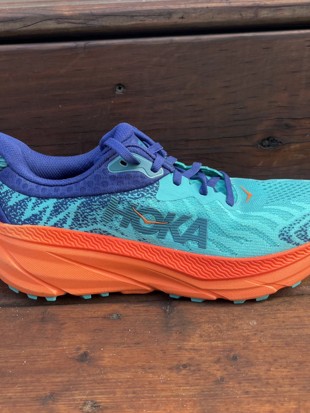 Hoka One One Challenger ATR 7 Running Shoe Size Men's 7D Turquoise Orange Gym